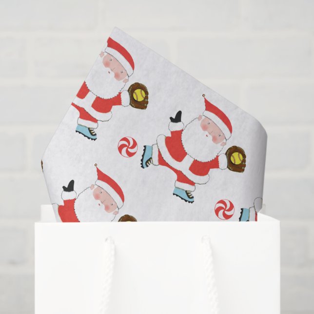 Seda Papel Tecido Presente de Natal de Softbol (Sacola de presentes)