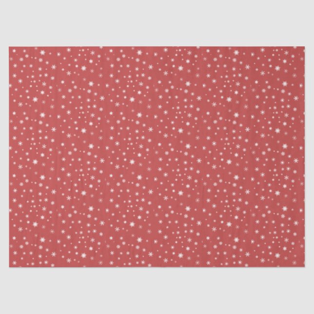 Seda Papel Tecido Vermelho de Neve Natal (Frente )