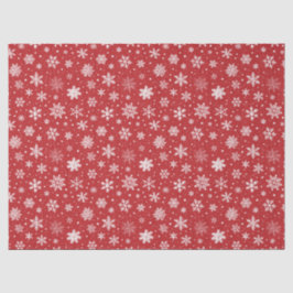 Seda Papel Tecido Vermelho de Neve Natal