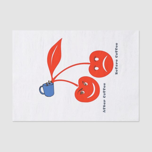 Seda Papel Tecidual Antes e Após Cerejas De Café (Frente )