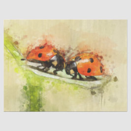 Seda Papel Tecidual de Decoupage de Ladybug