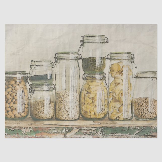 Seda Papel Tecidual de Decoupage de Mason para Pantry (Frente )