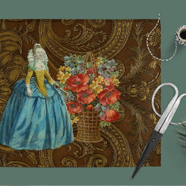 Seda Papel Tecidual de Decoupage do Cesto de Jardim Vin