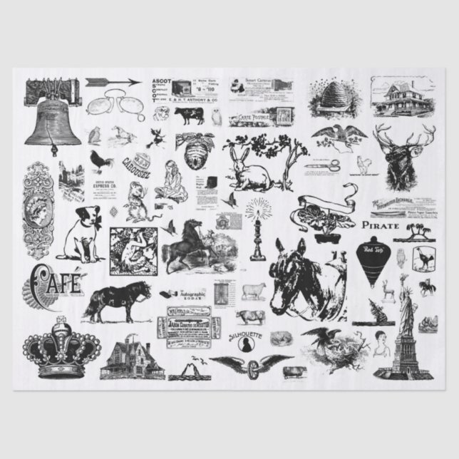 Seda Papel Tecidual de Desvinculação de Colagem de Vint (Frente )