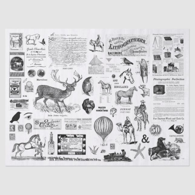 Seda Papel Tecidual de Desvinculação de Colagem de Vint (Frente )