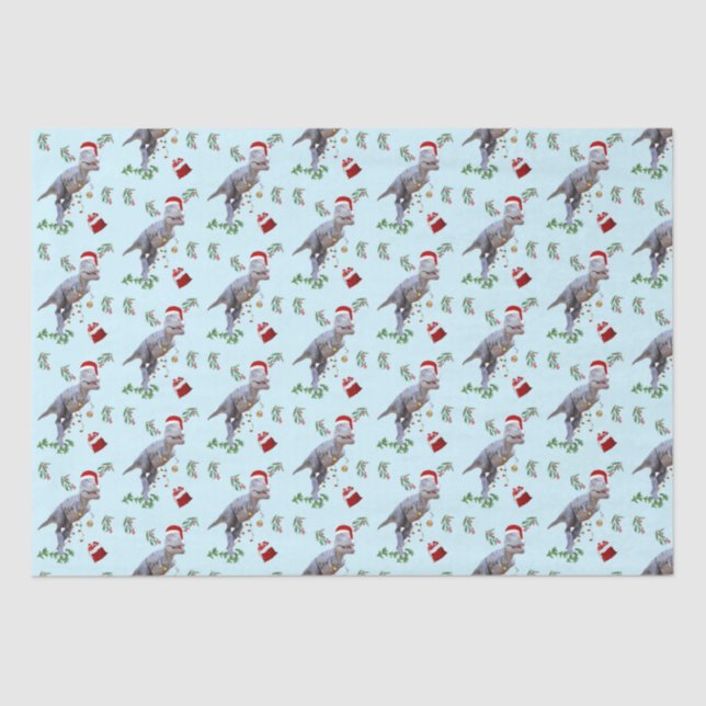Seda Papel Tecidual de Natal Dinossauro (Frente )
