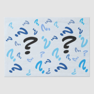 Seda Papel Tecidual - Pontos de Pergunta em Azul