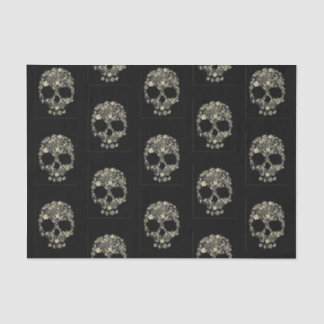 Seda Papel tecidular com crânio de flor