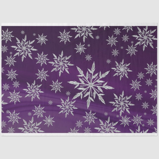 Seda papel tecidular cristal em flocos de neve (Frente )