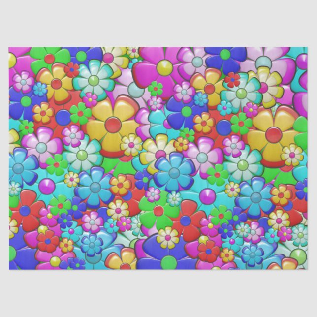 Seda Papel tecidular das flores de Hippie (Frente )