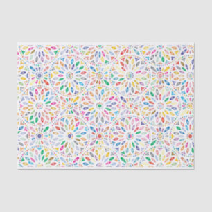 Seda papel tecidular das flores de mandala