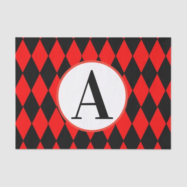Seda Papel tecidular de 10 lb, RED & BLACK HARLEQUIN IN (Frente )