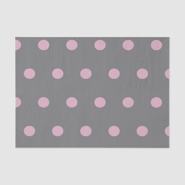 Seda Papel tecidular de bolinhas (Cinza Escuro e Rosa S (Frente )