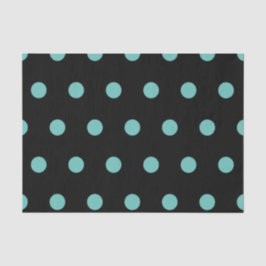 Seda Papel tecidular de bolinhas (preto e aqua)