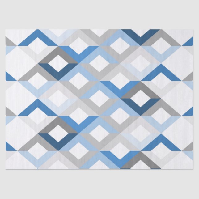 Seda papel tecidular de chevrons azul (Frente )