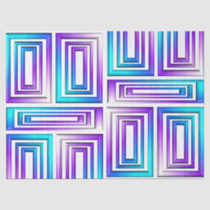 Seda papel tecidular de retângulos geométricos