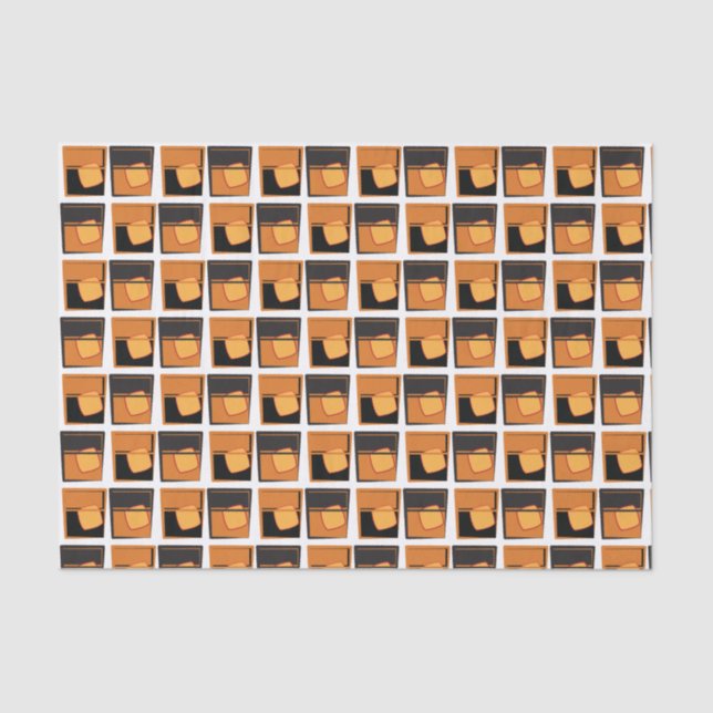 Seda Papel tecidular - Whiskey Óculos de ouro e preto (Frente )