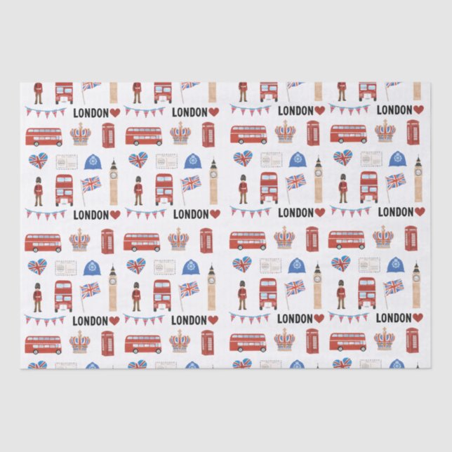 Seda Papel Tema de Londres | London Themed Gift (Frente )