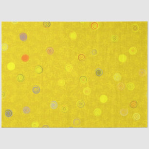 Seda Papel Tissue Amarelo de Pontinhos Giratórios