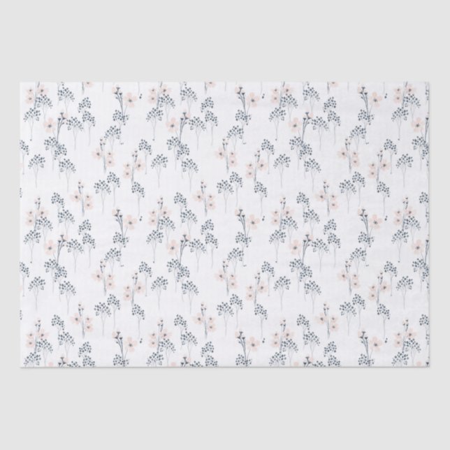 Seda Papel Tissue Aquarela de Flor Silvestre (Frente )