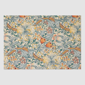 Seda Papel Tissue com Desenho Floral de William Morris