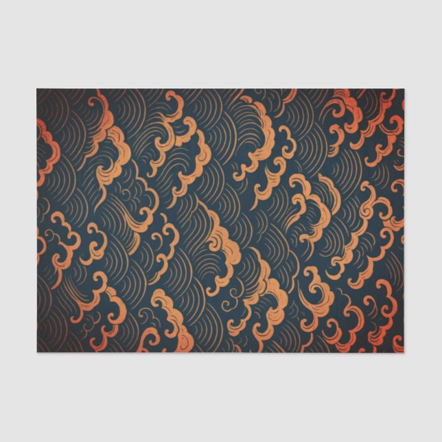 SEDA PAPEL TISSUE COM PADRÃO DE ONDA JAPONESA (Frente )