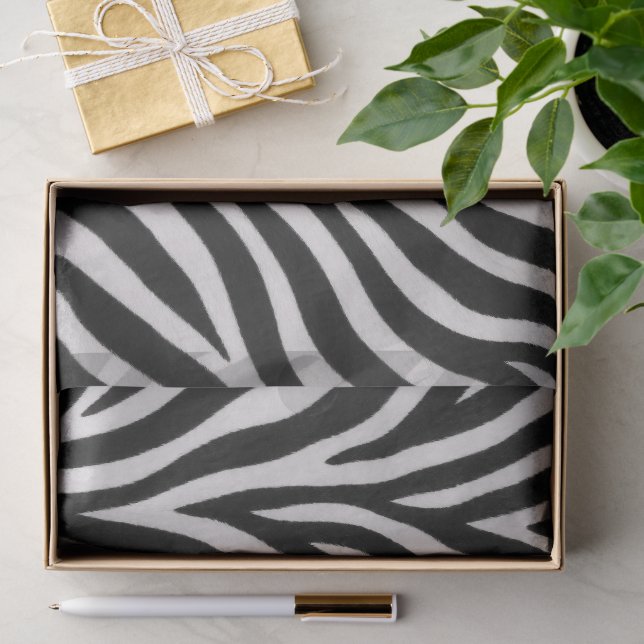 Seda Papel Tissue de Embrulho com Estampa de Zebra Eleg (Presente)