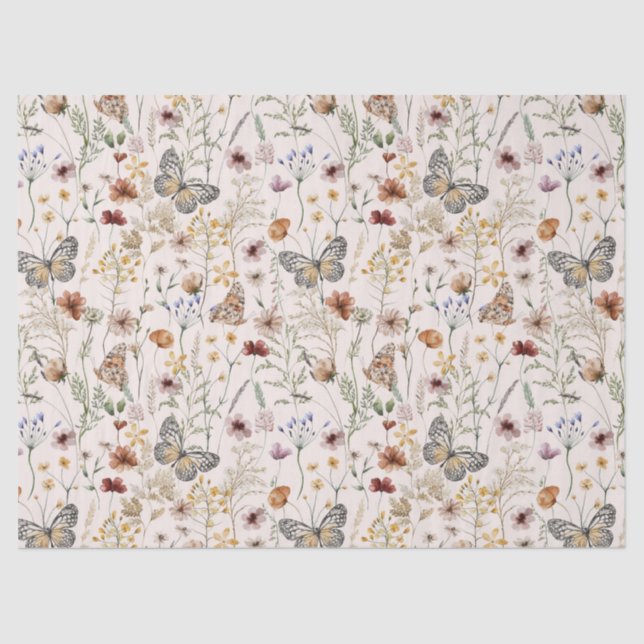 Seda Papel Tissue de Flor Silvestre (Frente )