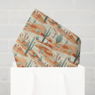 Seda Papel Tissue Deserto, Decoupage de Cactus do Sudoe