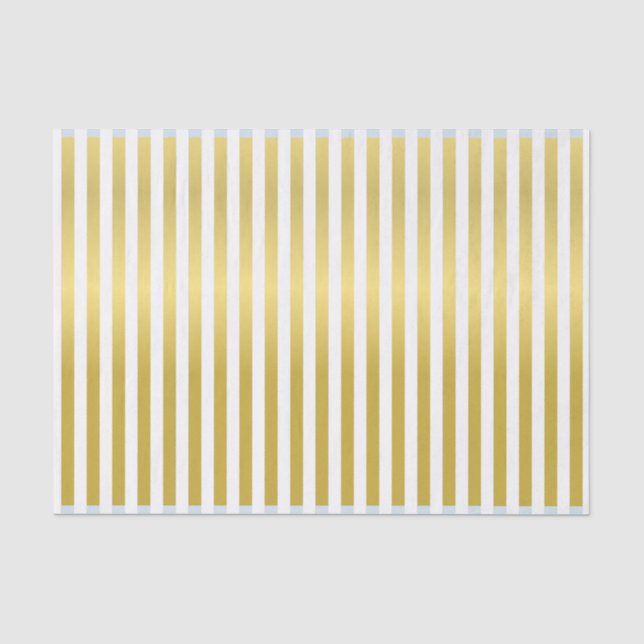 Seda Papel Tissue Listrado com Efeito Ouro de Impressão (Frente )
