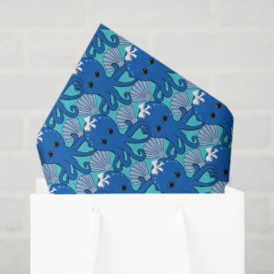 Seda Papel Toalha de Presente com Polvo Kawaii e Concha