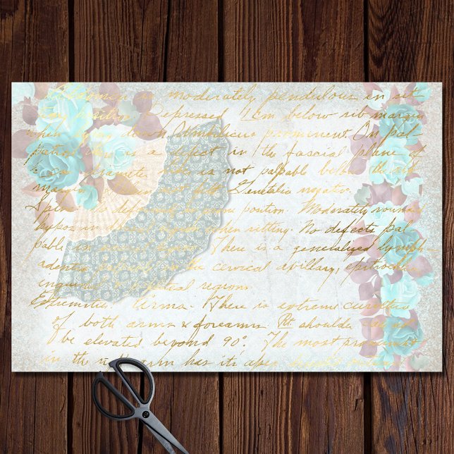 Seda Papel vitorioso - Folha turquesa - Rosa de papel d (Criador carregado)