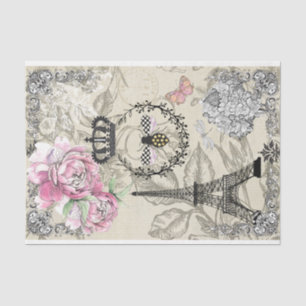 Seda Paris no Papel Tecido de Decoupage da Primavera