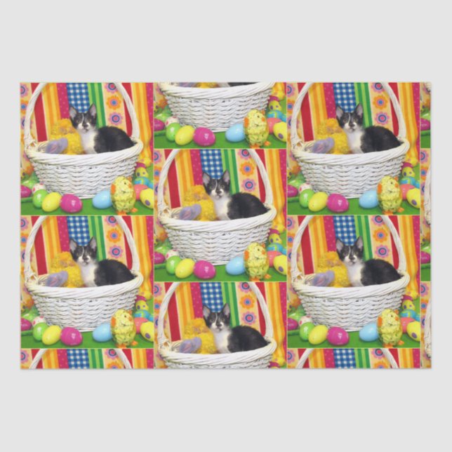 Seda Páscoa de Foxi Moxi - Papel de Tecido Gato/Gato (Frente )