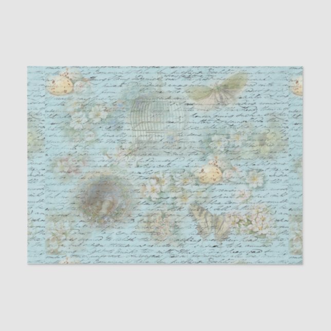 Seda Pássaros Páscoas azuis e papel de dissociação de n (Frente )