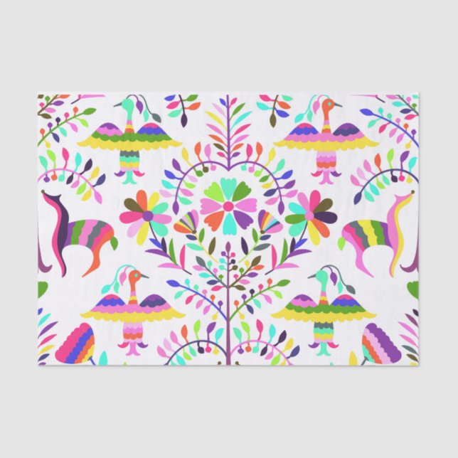 Seda Pastel Bright Otomi - Impressão de Papel Tecido (Frente )