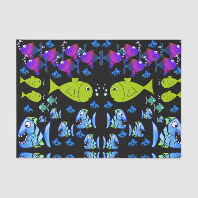 Seda Peixe de papel para tecidos decorativos (Frente )