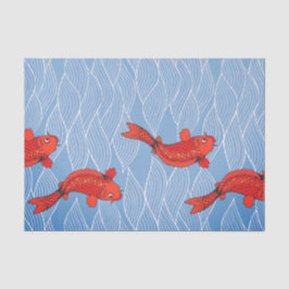 SEDA PEIXES DE KOI E LENÇO DE PAPEL JAPONÊS DO TESTE