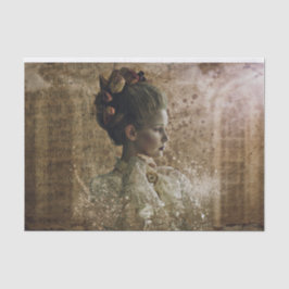 Seda Perfil de um Papel Tecido Vintage