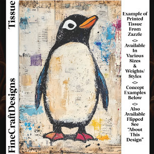 Seda Pinguim Fofo, Colagem de Papel Grungy DJ1R Decoupa