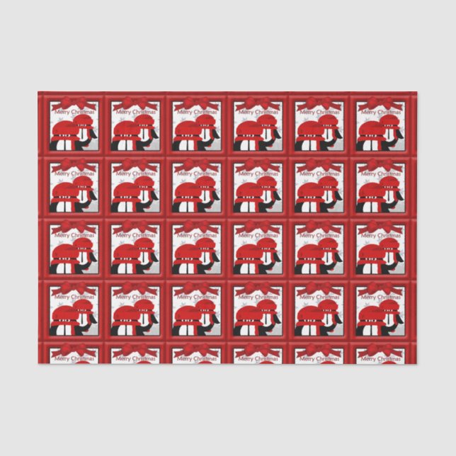 Seda Pinguins de Natal Desentupindo Papel Tecidual (Frente )