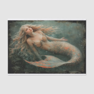 Seda Pintura a óleo de papel tecido de sereia