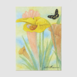 Seda Pintura de Pétalas Jarro Papel Tecido