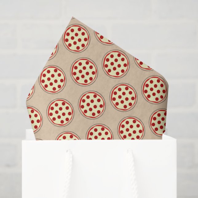 Seda Pizza Pepperoni, papel de tecidos com padrão (Sacola de presentes)
