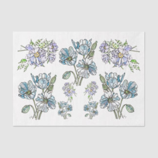 Seda Poppies & Peonias - Papel Tecido de Desligar