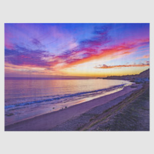 Seda pôr do sol no papel de lenços de praia