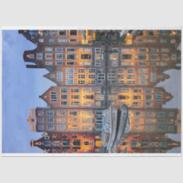 Seda Prédios urbanos em Papel Tecido de Decoupage de Ri