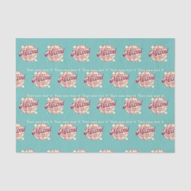 Seda Presente de Papel Tecido embrulhando Miami cidade  (Frente )