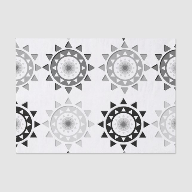 Seda Preto e cinzas expor ao sol o lenço de papel (Frente )