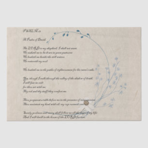 Seda Psalm 23 Papel de Tecido de Preguiça de Lorde